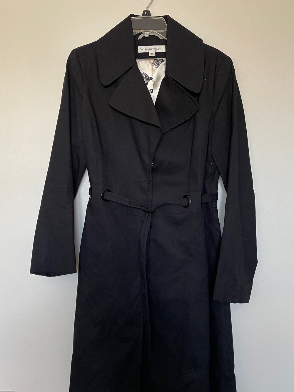 Via Spiga Black Long Trench Coat